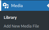 A screenshot of the 'Media' menu in the WordPress admin dashboard.