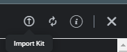 A screenshot of the 'Import Kit' button in the Elementor Theme Builder.