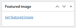 A screenshot of the 'Featured Image' section of the 'Add New Post' page of the Admin Dashboard in WordPress.