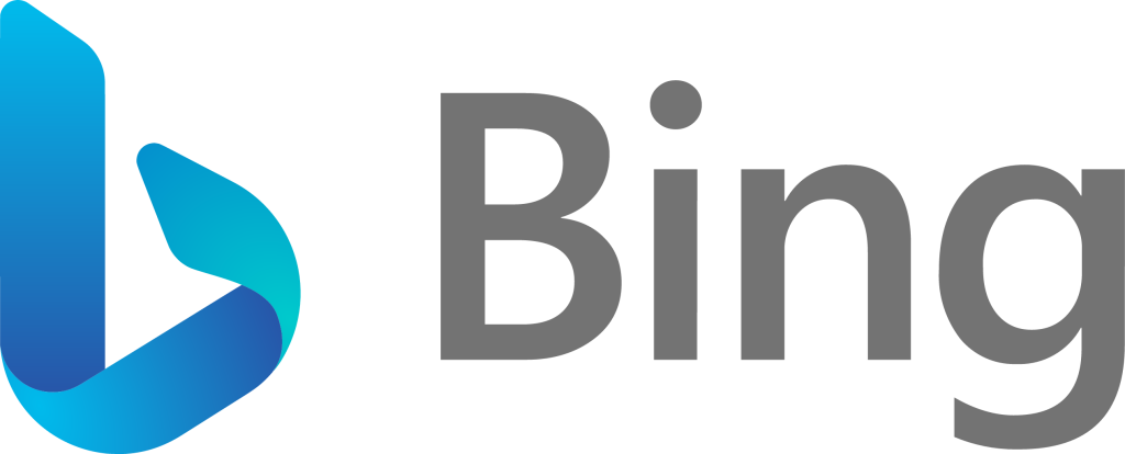 Bing logo with a stylized blue 'b' and the word 'Bing' in gray.