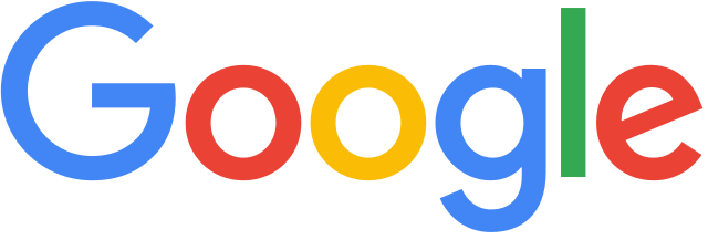 Google logo with the name in blue, red, yellow, and green colors.